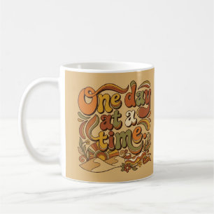 Tasse 'Einen Tag nach dem anderen Retro 70er Jahre