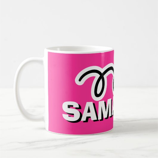 Tasse eines personalisierten Kindes mit Mädchennam (Links)