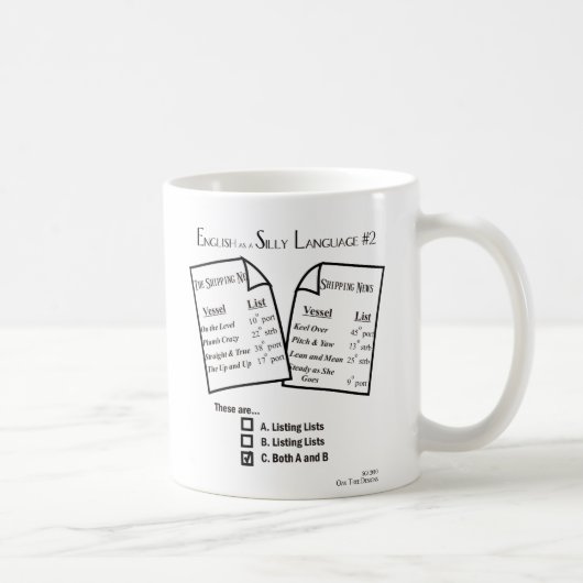 Tasse "Englisch als albernes Auflistung der (Rechts)