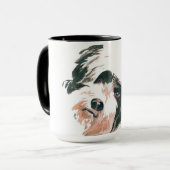 Tasse - entzückender Terrier genannt Goggles (Vorderseite Links)
