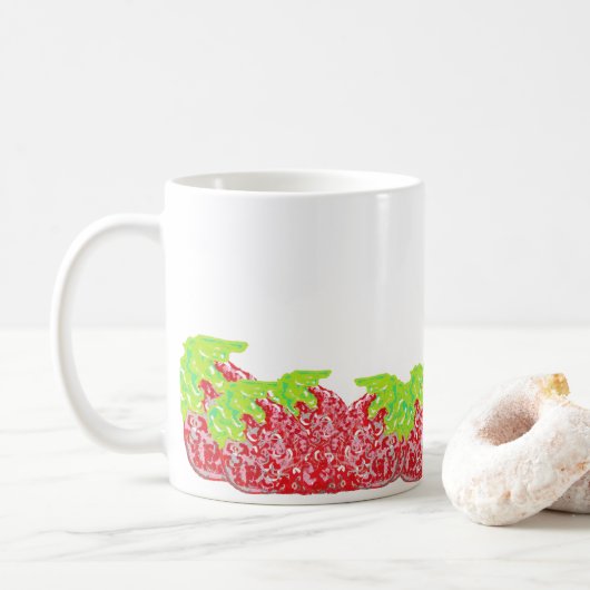 Tasse: Erdbeeren Kaffeetasse (Mit Donut)