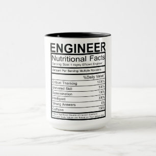 Tasse Ernährungsfakte des Ingenieurs