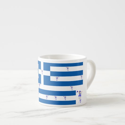 Tasse Espresso Griechische Flagge mit Evzone (Vorderseite Rechts)