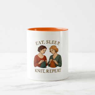 Tasse - Essen, Schlafen, Stricken, Wiederholen