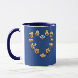 Tasse - EU-Flagge Inspiriert Herz von Bienen - Nie