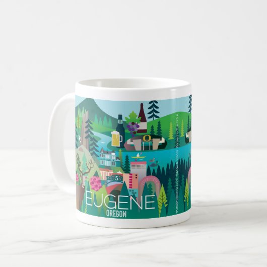 Tasse Eugene, Oregon 11oz oder 15oz (Vorderseite Links)