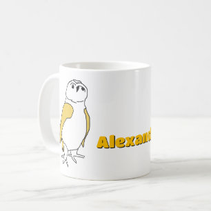 Tasse - Eulen mit gelben Flügeln und Name