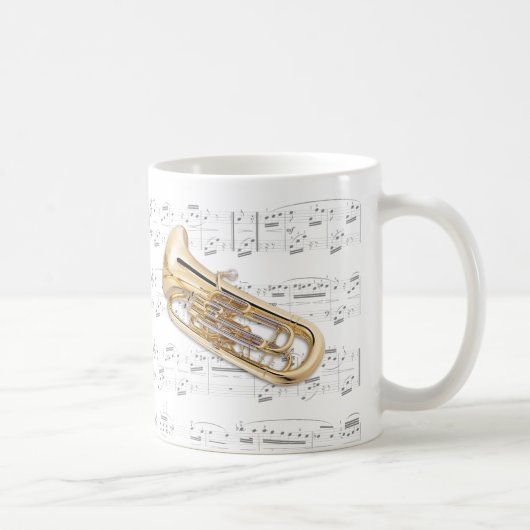 Tasse - Euphonium mit Blattmusik (Rechts)