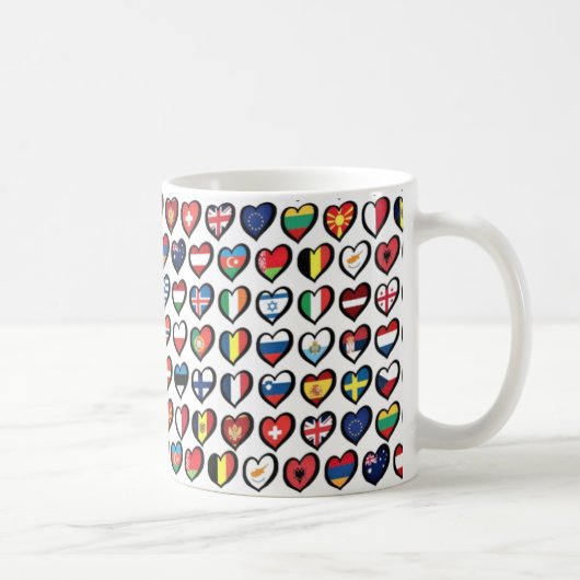 Tasse Eurovision Flags Accent Coffee Tasse 11oz (Rechts)