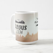 Tasse Exodus der Schrift 33:14 (Vorderseite Links)