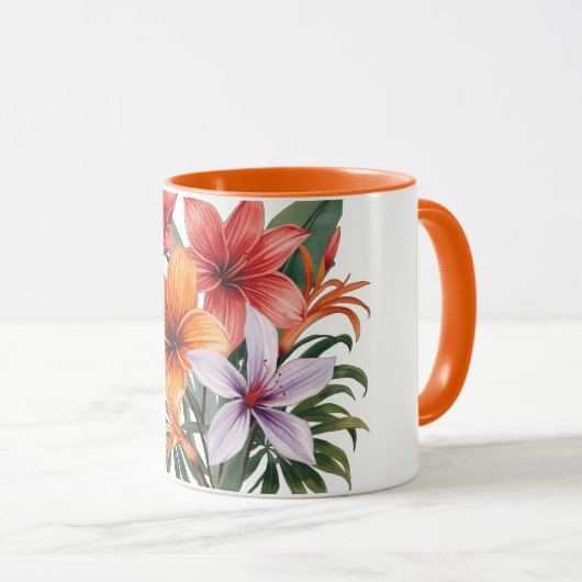 Tasse Exotische Blumen (VorderseiteRechts)