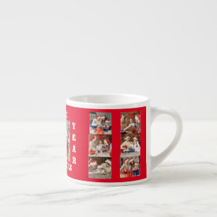 Tasse EXPRESSO FOTO COLLAGE CHRISTMAS RED