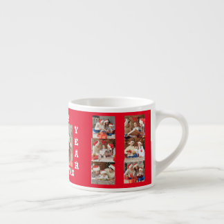 Tasse EXPRESSO FOTO COLLAGE CHRISTMAS RED