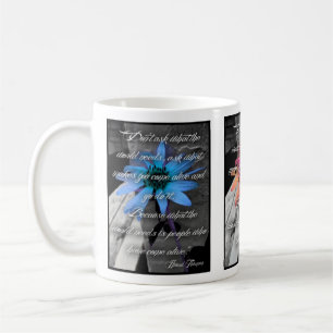 Tasse, Farbe Sonnenblumen Zitat "geh es an" Kaffeetasse