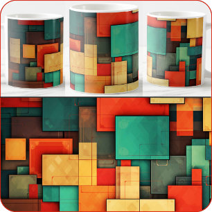 Tasse - Farbfelder in vielen Farben (Vorderseite)