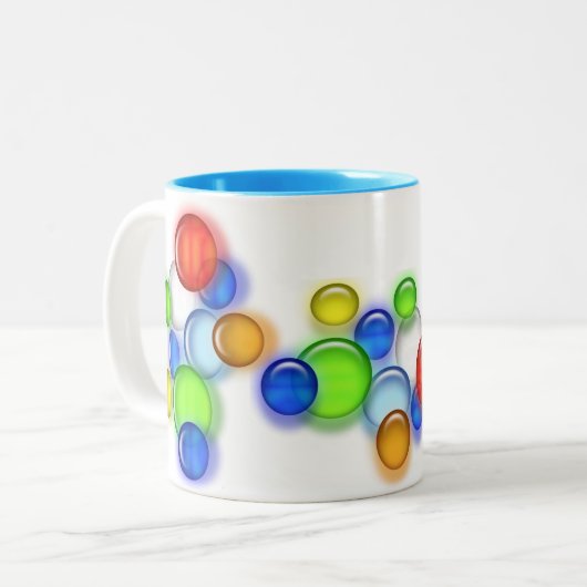 Tasse - Farbige Blasen (Vorderseite Links)