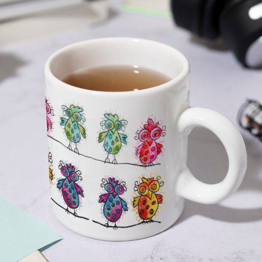 Tasse (farbige Whimsikvögel 01)