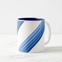 Tasse - Farbtöne der blauen diagonalen Streifen
