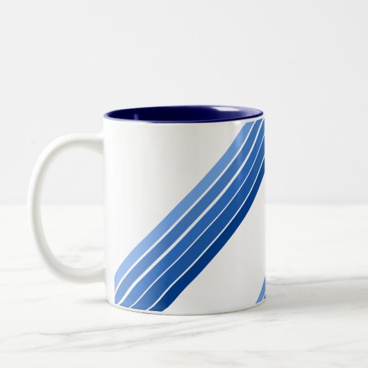 Tasse - Farbtöne der blauen diagonalen Streifen (Links)