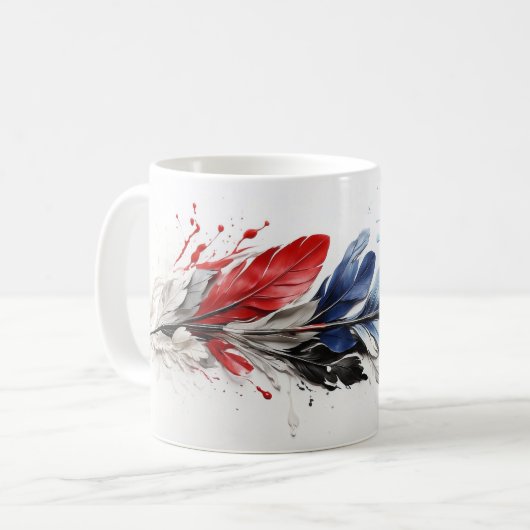Tasse - Feder - Tricolor (Vorderseite Links)