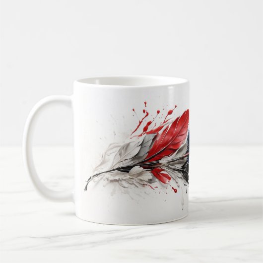 Tasse - Feder - Tricolor (Links)