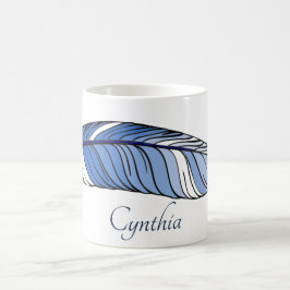 Tasse - Feder und Name in der Blues