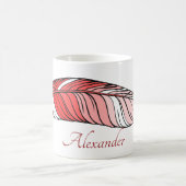 Tasse - Feder und Name in Rot (Mittel)