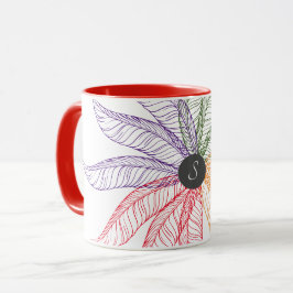 Tasse - Federn mit Monogramm