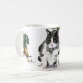 Tasse: Felix, die Katze, Camping im August Kaffeetasse (Vorderseite Links)