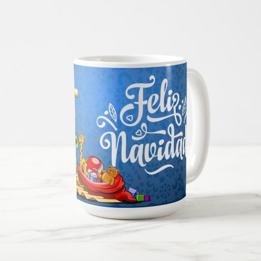 Tasse "Feliz Navidad", 15 oz (VorderseiteRechts)