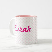 Tasse filmen in SARAH pink polka dot giralize (Vorderseite Links)