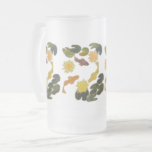 Tasse - Fischbaden im Teich (Vorderseite Links)