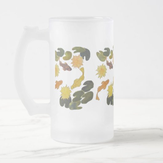 Tasse - Fischbaden im Teich (Links)