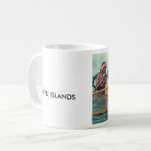 Tasse, "fischend an Naivuruvuru Dorf, Fidschi " Kaffeetasse (Vorderseite Links)