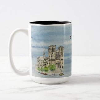 Tasse: Fliegende Joanna und Grace Cathedral Zweifarbige Tasse