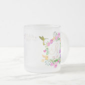 Tasse Floral Garden Aqua Monogram (VorderseiteRechts)