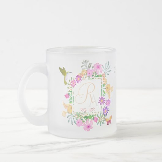 Tasse Floral Garden Aqua Monogram (Links)