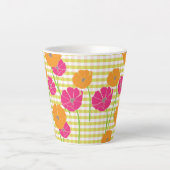 Tasse Floral und Gingham Latte (Vorderseite)