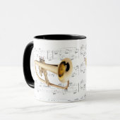 Tasse - Flugelhorn mit Blattmusik (Vorderseite Links)