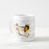 Tasse - Flugelhorn mit Blattmusik (Vorderseite Links)