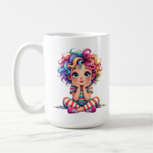 Tasse freches Mädchen mit mehrfarbigen Haaren