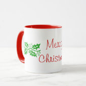 Tasse - Frohe Weihnachten mit Holly (Vorderseite Links)