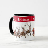Tasse Frohe Weihnachten und Schlitten (Vorderseite Links)