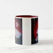 Tasse Frohe Weihnachtskatze in Weihnachtsmannmütze (Mittel)