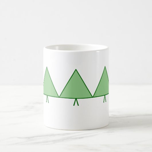 Tasse - Fünf grüne Dreiecksbäume (Mittel)