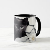 Tasse für 3D-Schwarze Katze (VorderseiteRechts)