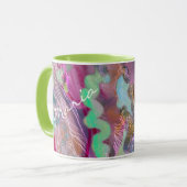 Tasse für Abstrakte digitale Kunst Trendy Pink Min (Vorderseite Links)