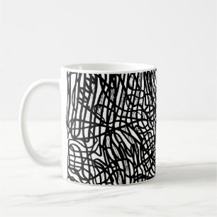 Tasse für abstrakte Schwarz-Weiß-Linien