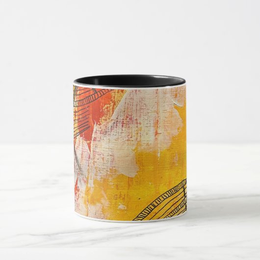 Tasse für abstraktes, rotes, gelbes und schwarzes (Zentrum)