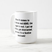 Tasse für ADHS-Kämpfer während Weihnachten (Vorderseite Links)